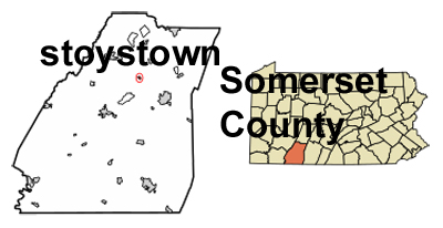 PA map showing location of Stoystown and Somerset County